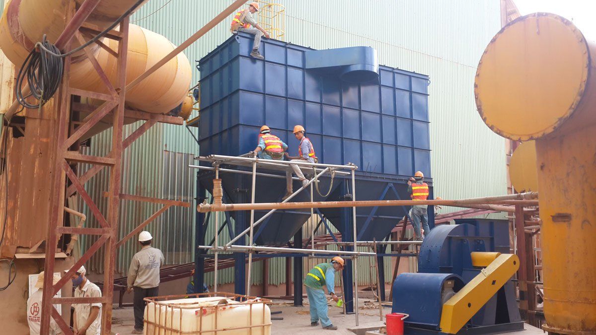 Hệ thống hút bụi cho máy ép gạch Tập đoàn Prime