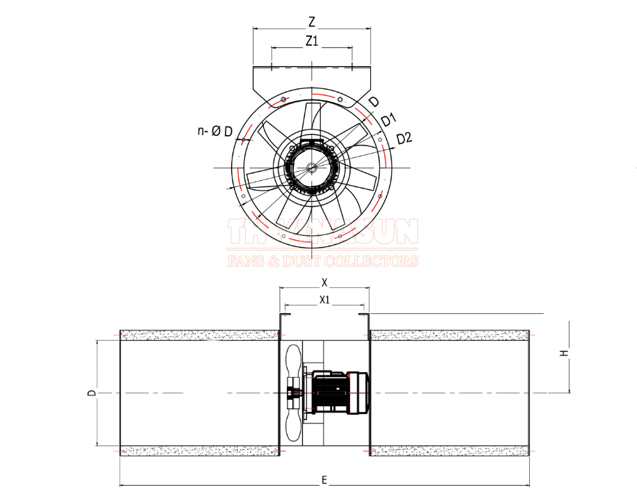 quat-hut-khoi-tang-ham-jetfans Bản vẽ kỹ thuật quạt thông gió hút khói tầng hầm VNS-AJ-N-NoT
