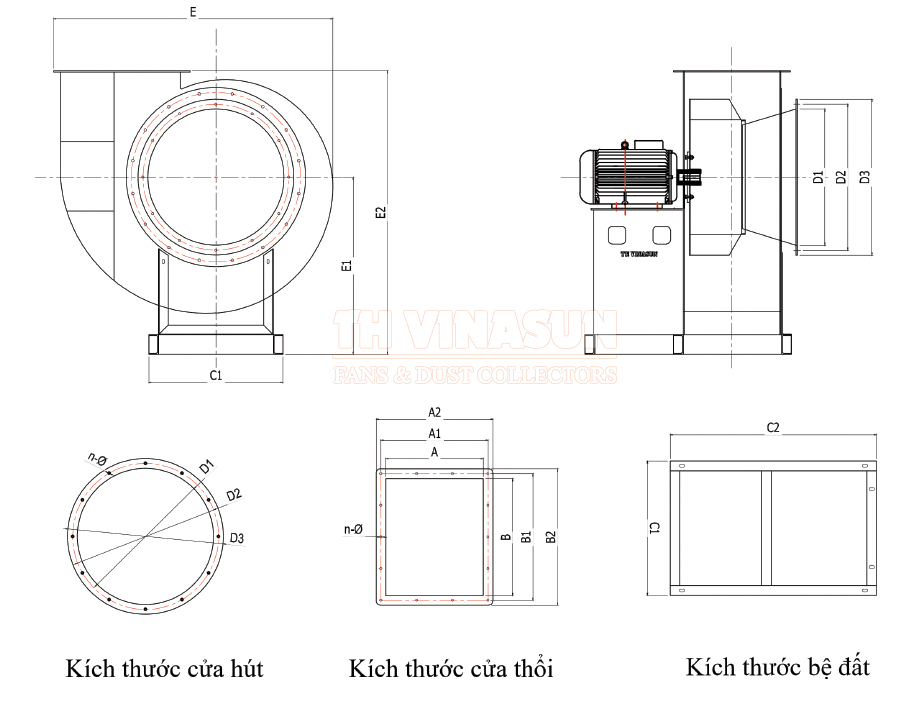 Bản vẽ kỹ thuật quạt ly tâm VNS-CF1-NoT
