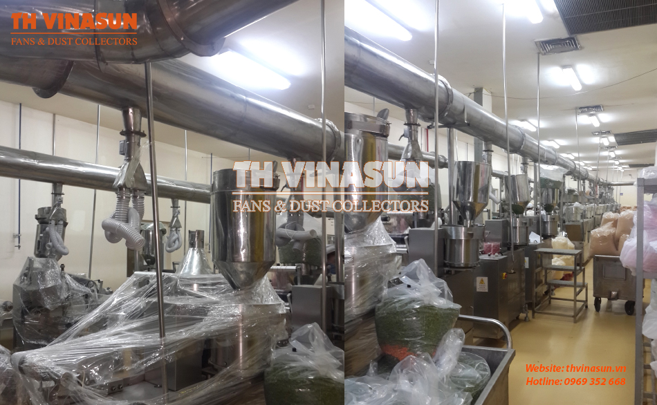 may-hut-bui-go-cong-nghiep Xử lý bụi nhà máy thức ăn Chăn Nuôi Việt Đức
