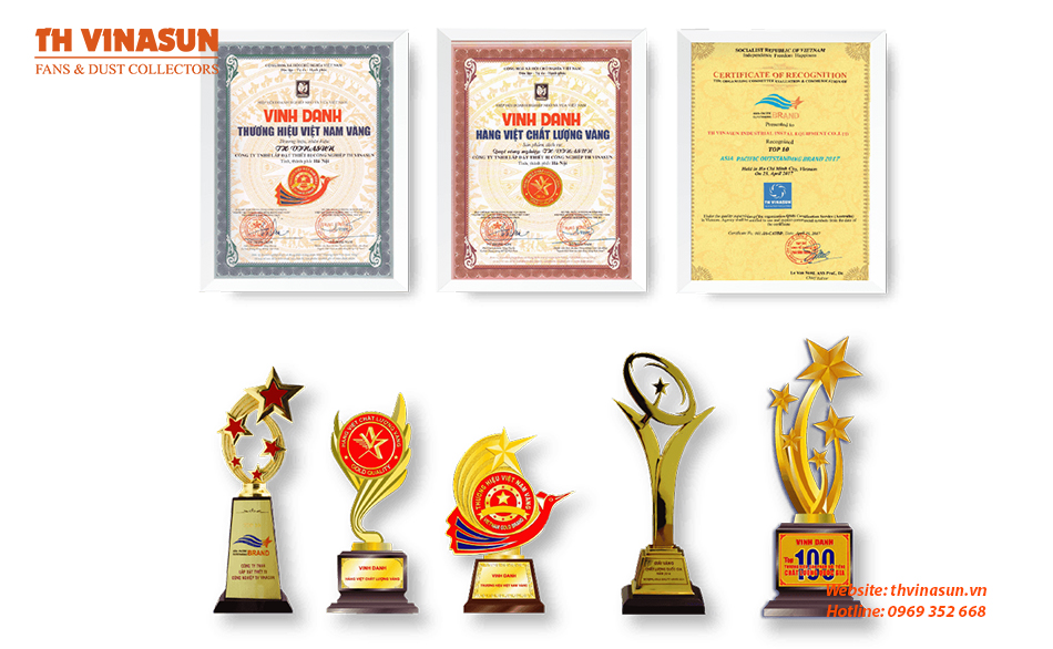 Chứng nhận giải thưởng của Th Vinasun