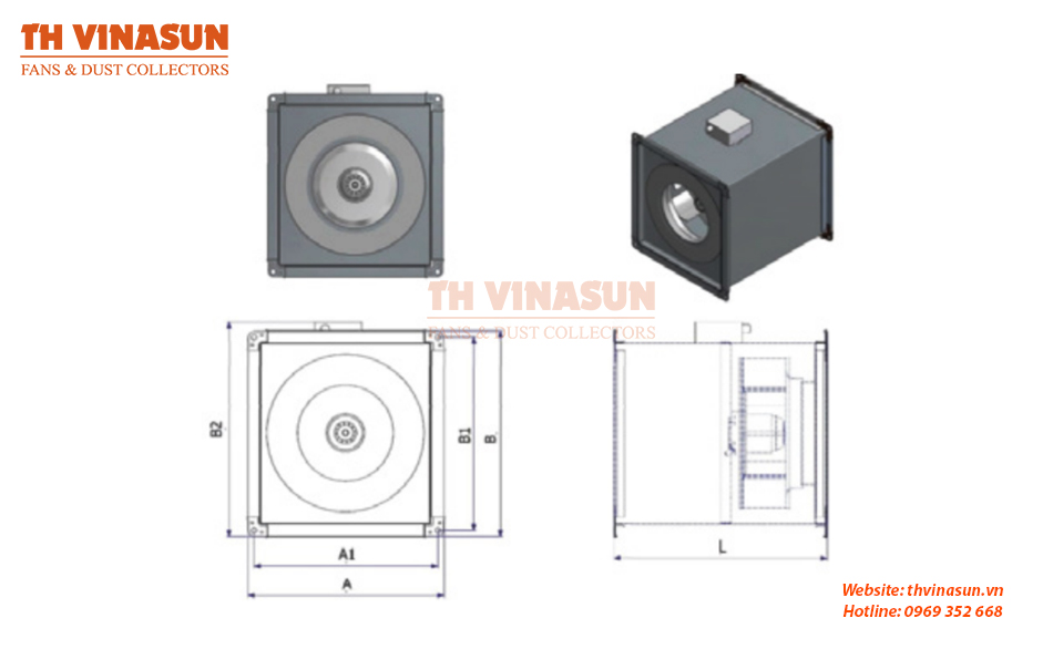 Bản vẽ kỹ thuật quạt nối ống VNS-VF-i