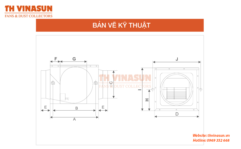 quat-thong-gio-khong-on Bản vẽ kỹ thuật quạt hướng trục VNS-DPT