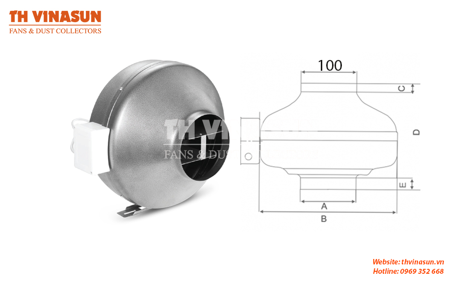 quat-thong-gio-noi-ong-phi-100 quạt thông gió nối ống phi 100