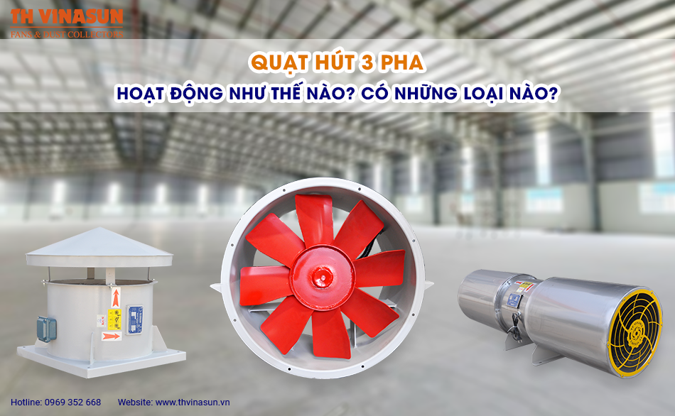 Quạt hút 3 pha hoạt động như thế nào? Có những loại nào?