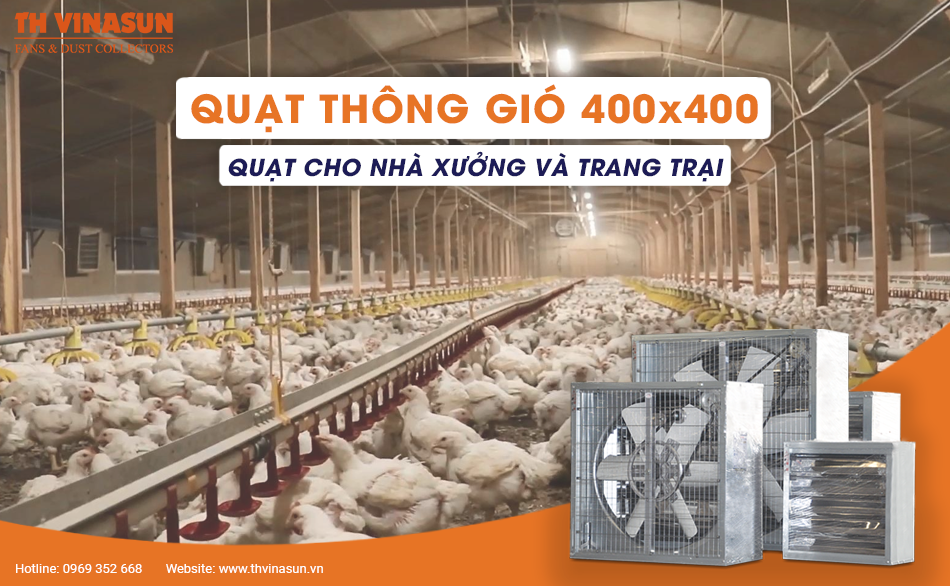 Quạt thông gió 400×400: Quạt cho nhà xưởng và trang trại