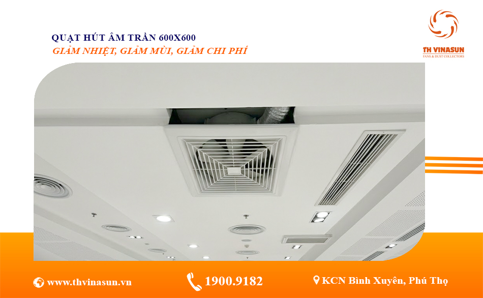 Quạt Hút Âm Trần 600×600 – Giảm Nhiệt, Giảm Mùi, Giảm Chi Phí